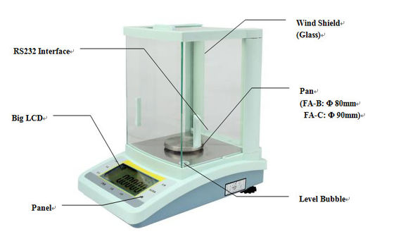 Scala elettronica dell'equilibrio analitico del laboratorio di accuratezza 0.1mg
