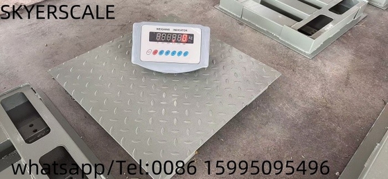 Scala di pesatura per pavimenti in piattaforma in acciaio al carbonio 1.22x1.22m 3t con indicatore di pesatura XK315A1X