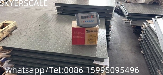 Scala di pesatura per pavimenti in piattaforma in acciaio al carbonio 1.22x1.22m 3t con indicatore di pesatura XK315A1X