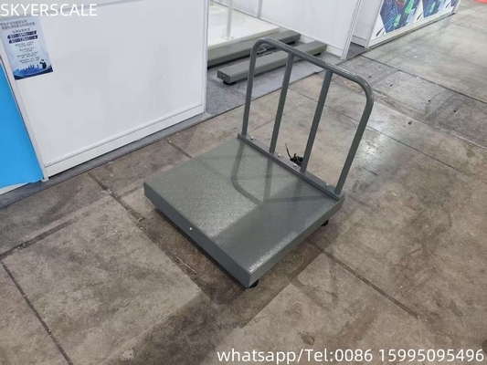 Acciaio al carbonio digitale 500x500mm 300kg Scala di piattaforma con piastra di controllo e corrimano