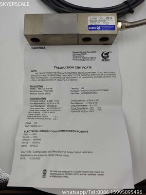 Zemic H8C-C3-1T Single Point Shear Beam Load Cell 1000KG Force Sensor Per Scale